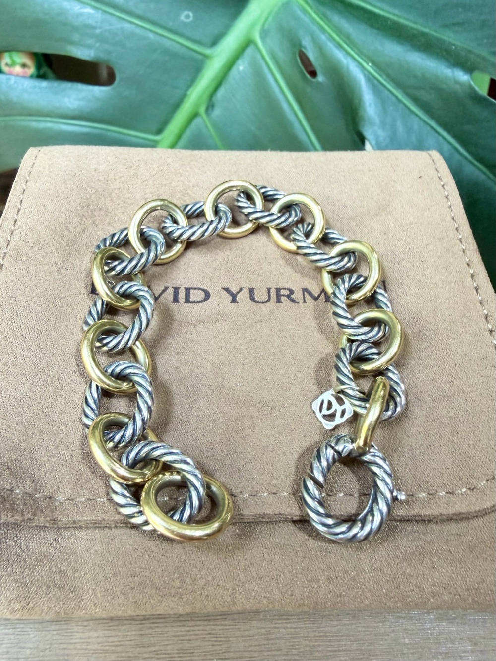 ❤️ David Yurman Oval Link Chain Bracelet with 18K